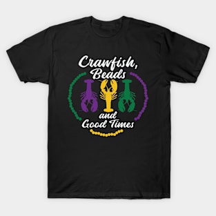 Mardi Gras Beads Carnival Crawfish Party Drinking T-Shirt